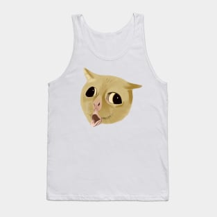 Coughing cat meme digital painting Tank Top